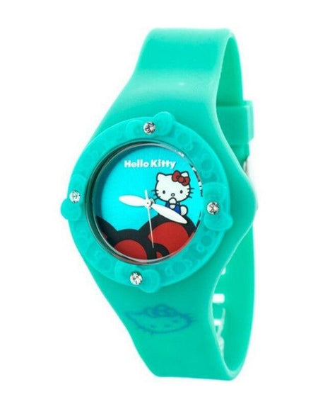 Hello Kitty HK7158LS-13 Ladies' Green Rubber Strap Watch (Ø 40 mm)