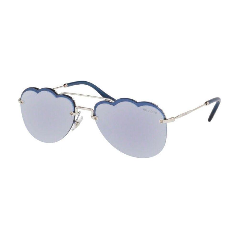 Miu Miu Women's Aviators MU56US-1BC17858 Grey Metal Sunglasses