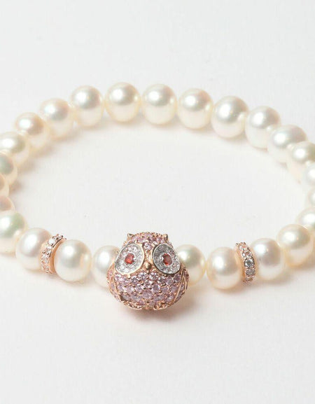 Ladies'Bracelet Lancaster JLA-BR-OWL-2-WH White Sterling silver 16 mm Pink-0