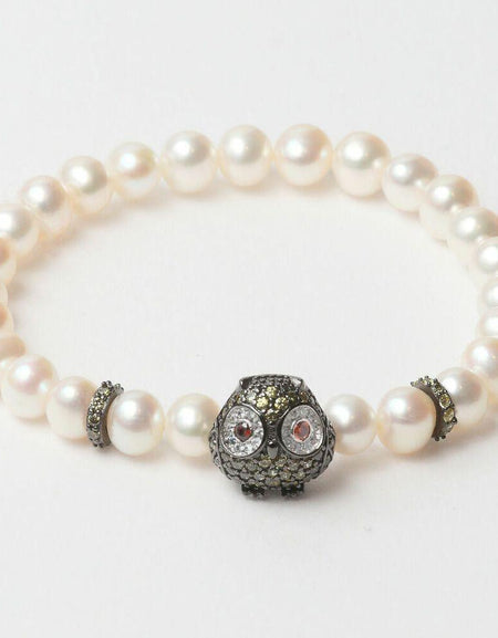 Ladies'Bracelet Lancaster JLA-BR-OWL-3-WH White Green Sterling silver 16 mm-0