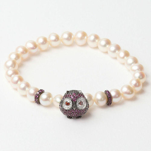 Load image into Gallery viewer, Ladies'Bracelet Lancaster JLA-BR-OWL-5-WH Purple White Sterling silver 16 mm-0
