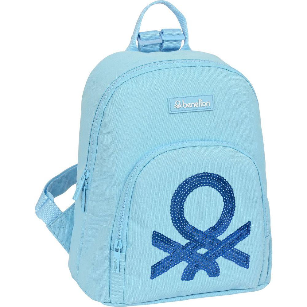 Casual Backpack Benetton Sequins Light Blue 13 L-0