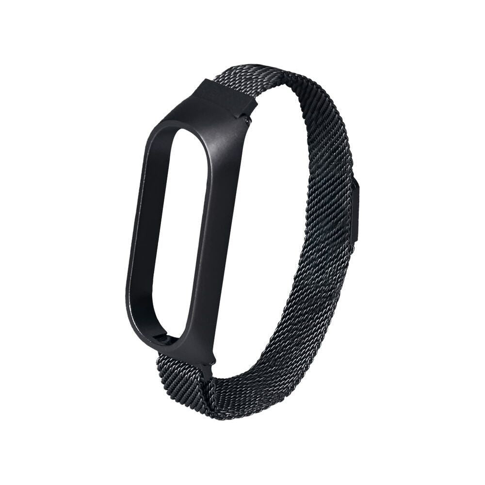Introducing the Elegant Black Stainless Steel Watch Strap Replacement for Xiaomi Mi Band 5/6 - Unisex