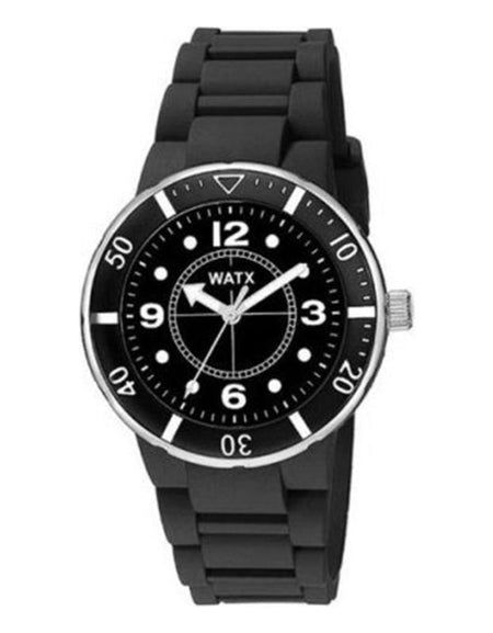 Watx & Colors Ladies' RWA1601 Black Rubber Strap Quartz Watch (38mm)