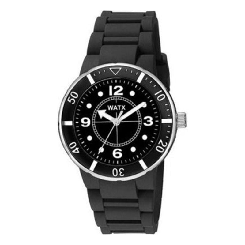 Watx & Colors Ladies' RWA1601 Black Rubber Strap Quartz Watch (38mm)