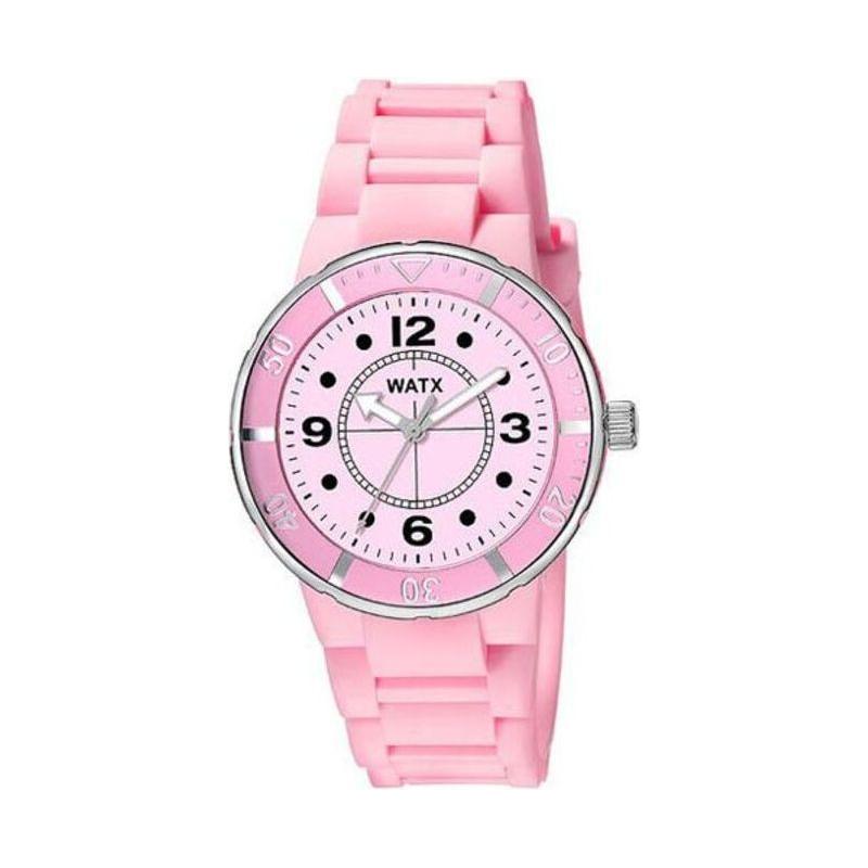 Watx & Colors Ladies' RWA1602 Pink Rubber Strap Quartz Watch (38mm)