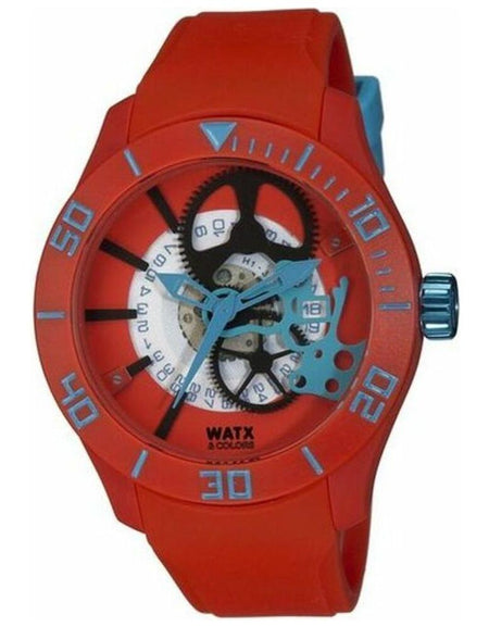Watx & Colors Men's REWA1921 Red Rubber Strap Quartz Watch (Ø 40 mm)