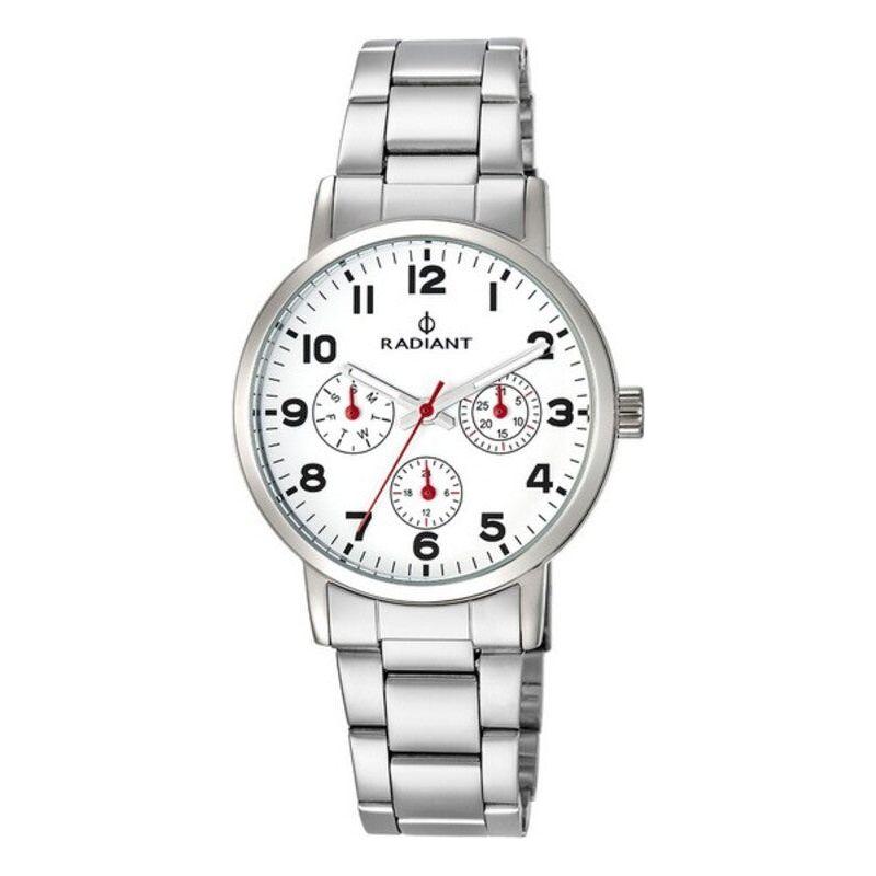Radiant Unisex Steel Quartz Watch RA448701, Grey Silver Steel Bracelet, White Face