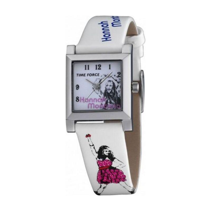Time Force HM1005 Infant White Leather Strap Quartz Watch (27 mm) for Boys or Girls: Stainless Steel & Chic White