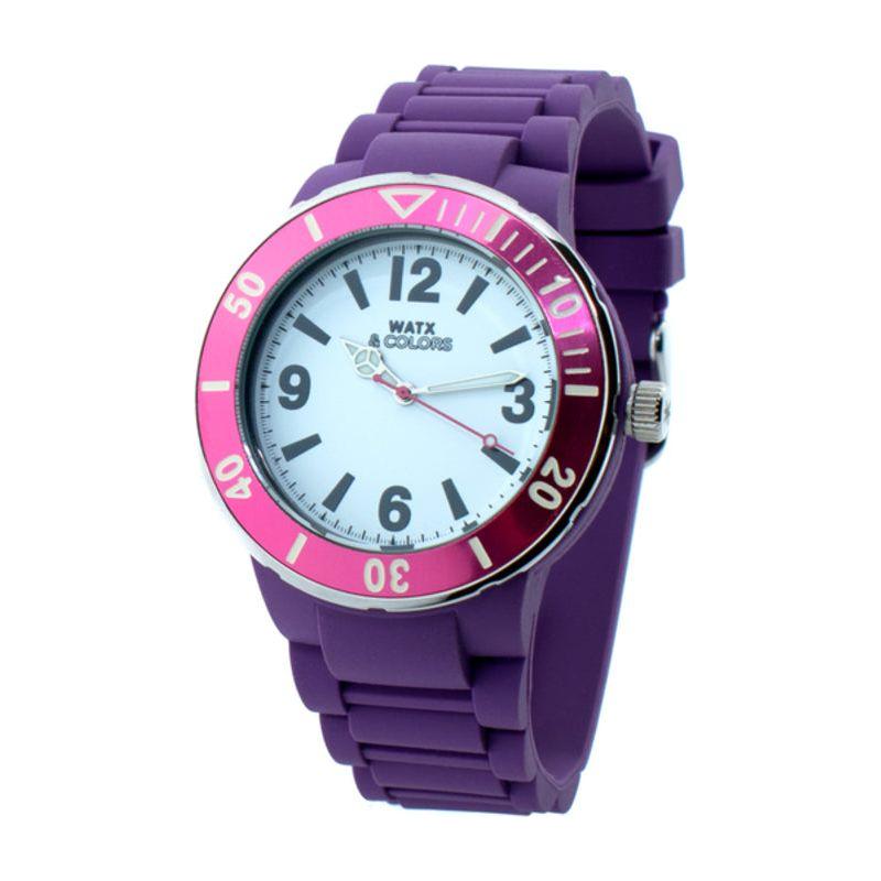 Watx & Colors Unisex Quartz Watch RWA1623-C1520 Purple 44mm