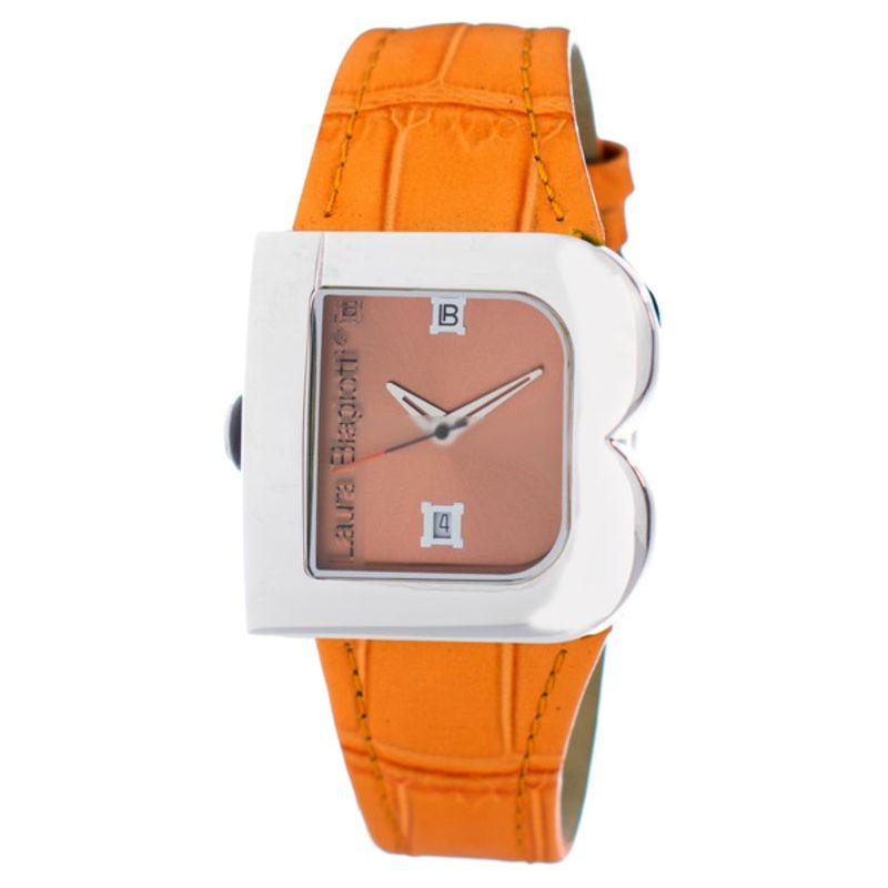 Laura Biagiotti LB0001L-06 Women's Vibrant Orange Leather Watch Strap Replacement