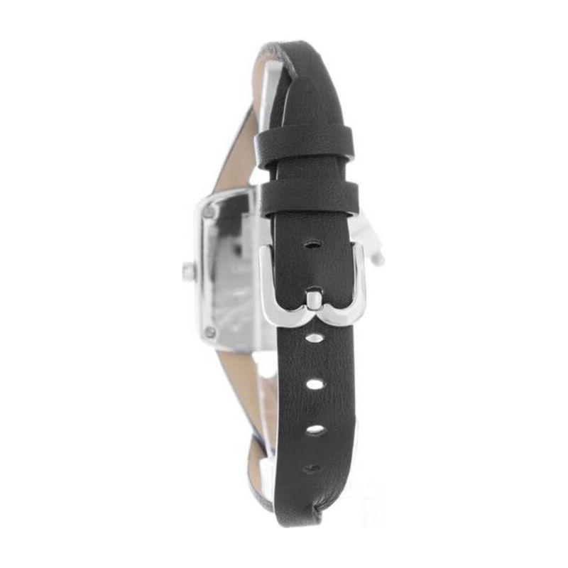 Laura Biagiotti Ladies' Black Leather Strap Replacement - Elegant Black Leather Watch Band for Women