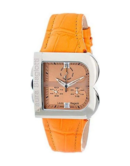 Laura Biagiotti LB0002L-NA Women's Vibrant Orange Leather Watch Strap Replacement