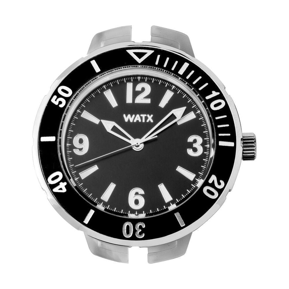 Watx RWA1300 Unisex Black Plastic Quartz Wristwatch