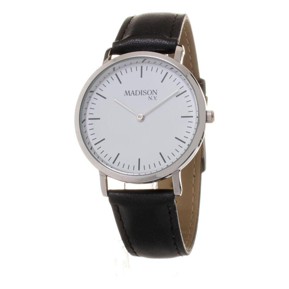 Madison Unisex Quartz Wristwatch L490B-PN, Black and Grey