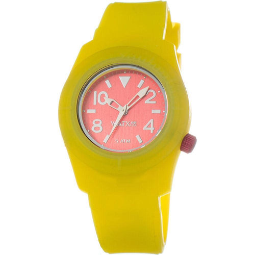 Load image into Gallery viewer, Watx Ladies Quartz Watch Strap Replacement - Red Dial, Yellow Silicone Strap, Women&#39;s

