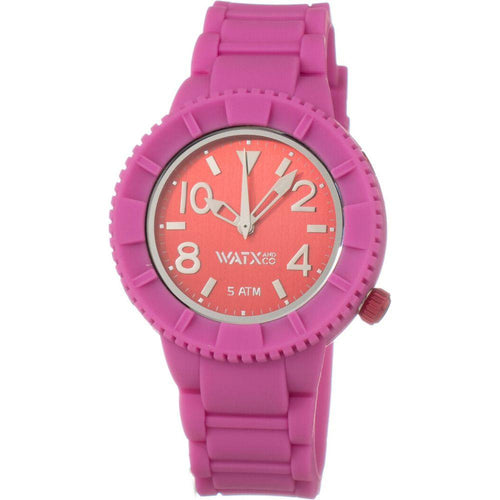 Load image into Gallery viewer, Watx COWA1033-RWA3041 Ladies&#39; Quartz Wristwatch - Purple Silicone Strap, Pink Dial (Ø 43 mm)
