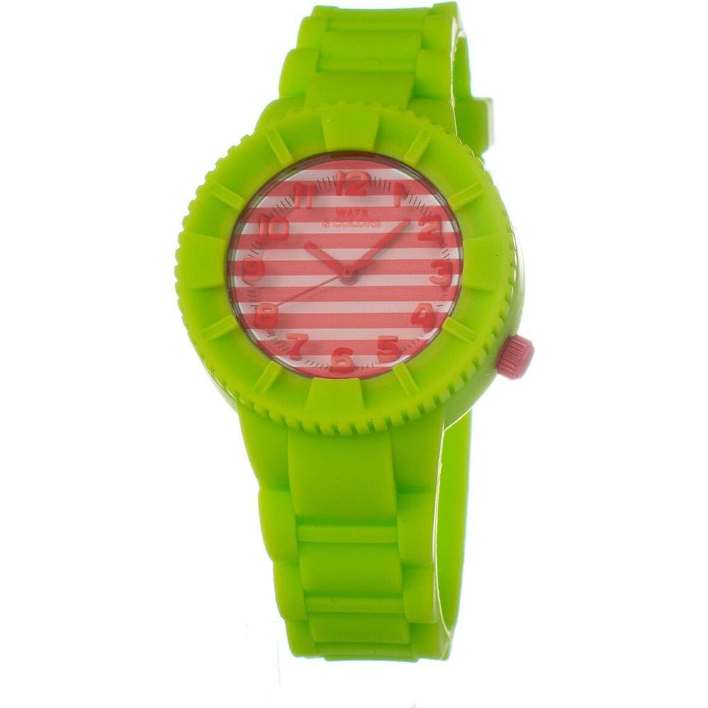 Introducing the "Vibrant Orange Watch Strap Replacement for Ladies' Quartz Wristwatch" - Green Silicone Band