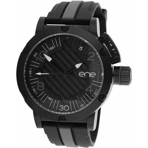 Load image into Gallery viewer, Ene Titan 51 - Stainless Steel Men&#39;s Watch with Natural Rubber Bracelet, Model 650000111, Black

Introducing the Ene Titan 51 Stainless Steel Men&#39;s Watch - Model 650000111 in Black
