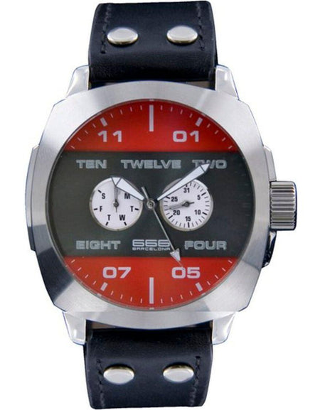 Introducing the Barcelona 252 Men's Fashion Watch - Red Face with Leather Strap: The Ultimate Watch Strap Replacement for a Touch of Elegance and Style