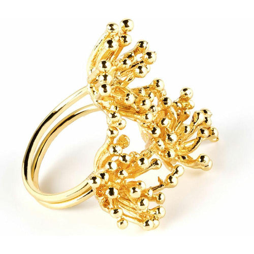 Load image into Gallery viewer, Ladies&#39; Ring Shabama Deyá Flower Brass gold-plated Adjustable-0
