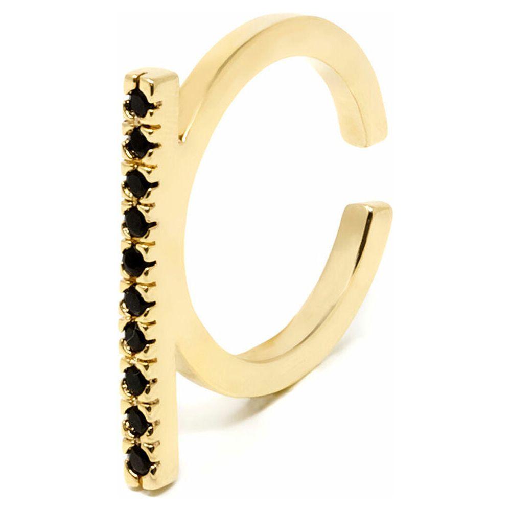 Ladies' Ring Shabama Manhattan Brass gold-plated Black Adjustable-0