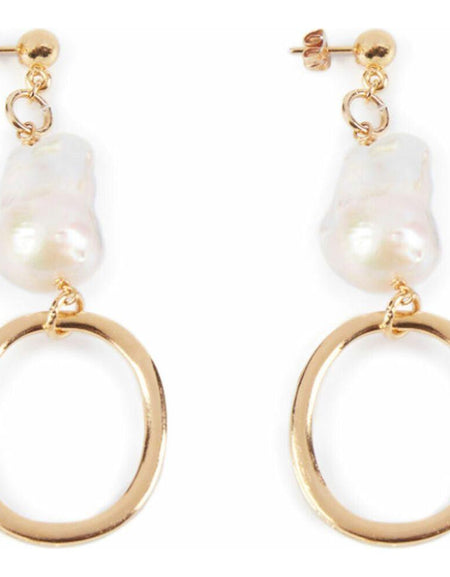 Ladies' Earrings Shabama Balboa Brass gold-plated Beads 8 cm-0