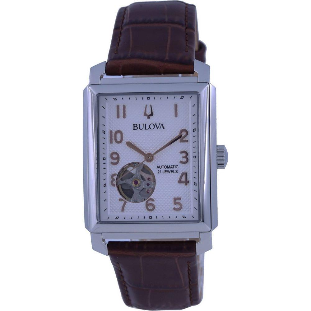 Sutton Men's White Dial Leather Strap Automatic Watch - Model 82S0: Elegant and Sophisticated Timepiece with a Classic White Leather Band for Men