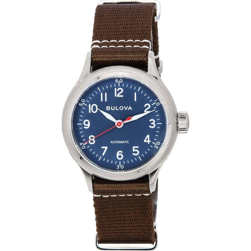 Load image into Gallery viewer, Bulova A11 Military Style Automatic Unisex Watch Model 8250 - Blue Dial and Nylon Strap
