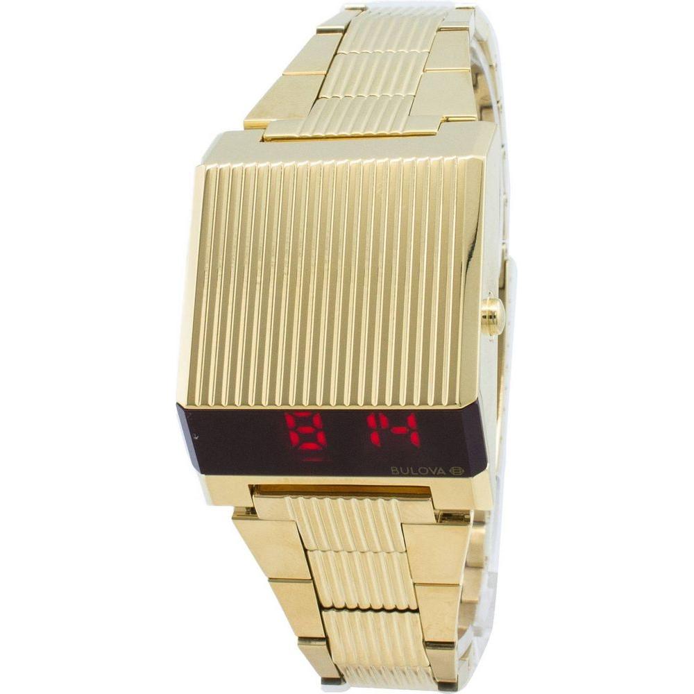 Regal Timepieces Gold Tone Digital Quartz Men's Watch - Model RT-2021, Red Dial, Men's Gold Watch