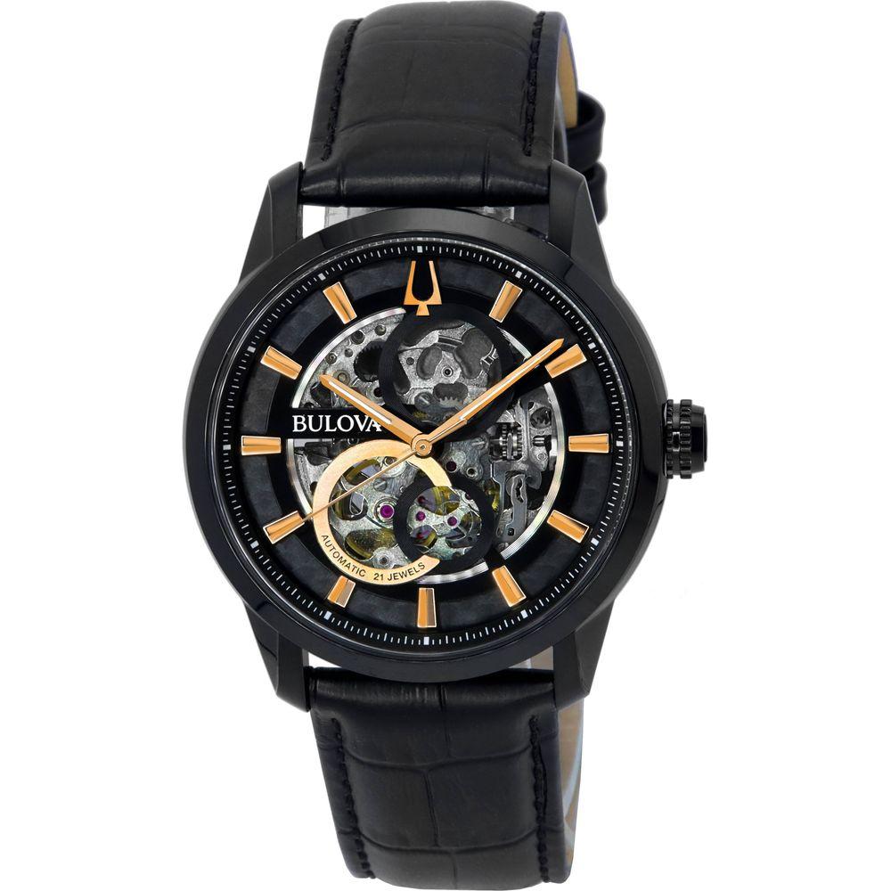 TimeMaster TM-1001 Black Skeleton Dial Automatic Men's Watch in Elegant Black