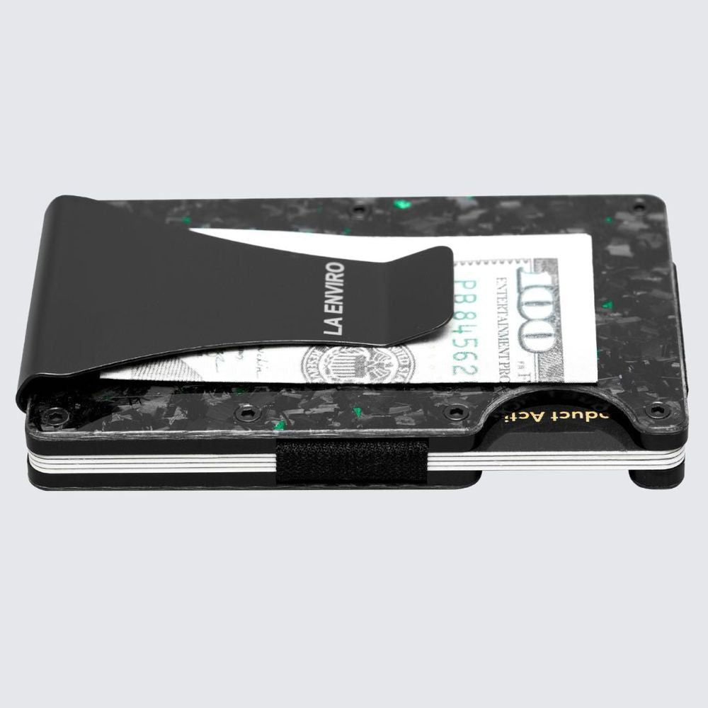 LORNE Forged Carbon Wallet I Gloss Green-3