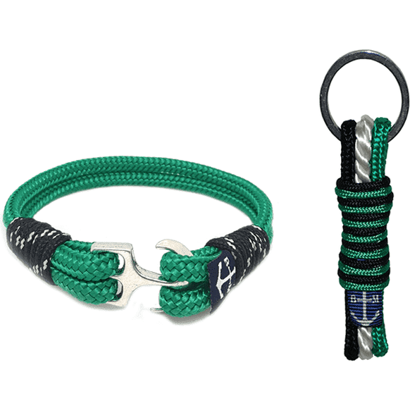 Irish Green Nautical Bracelet and Keychain-0