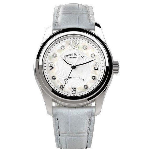 Load image into Gallery viewer, Armand Nicolet Women&#39;s M03 Diamond Accents Silver Mother Of Pearl Automatic Watch A151BAA-AN-P882BC8, White
