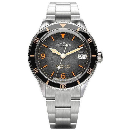 Load image into Gallery viewer, Armand Nicolet Men&#39;s Black Dial Automatic Watch A500ANAA-NS-BMA500A Stainless Steel
