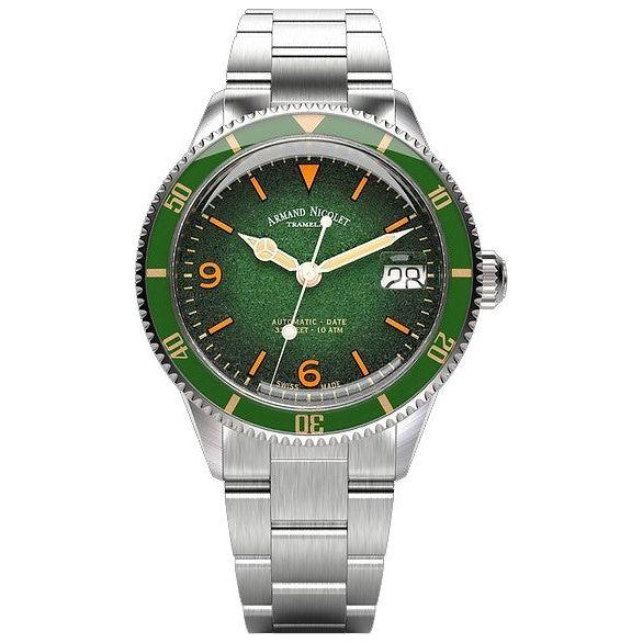 Armand Nicolet Tramelan Men's Automatic Watch A500AVAA-VS-BMA500A Green Dial Stainless Steel