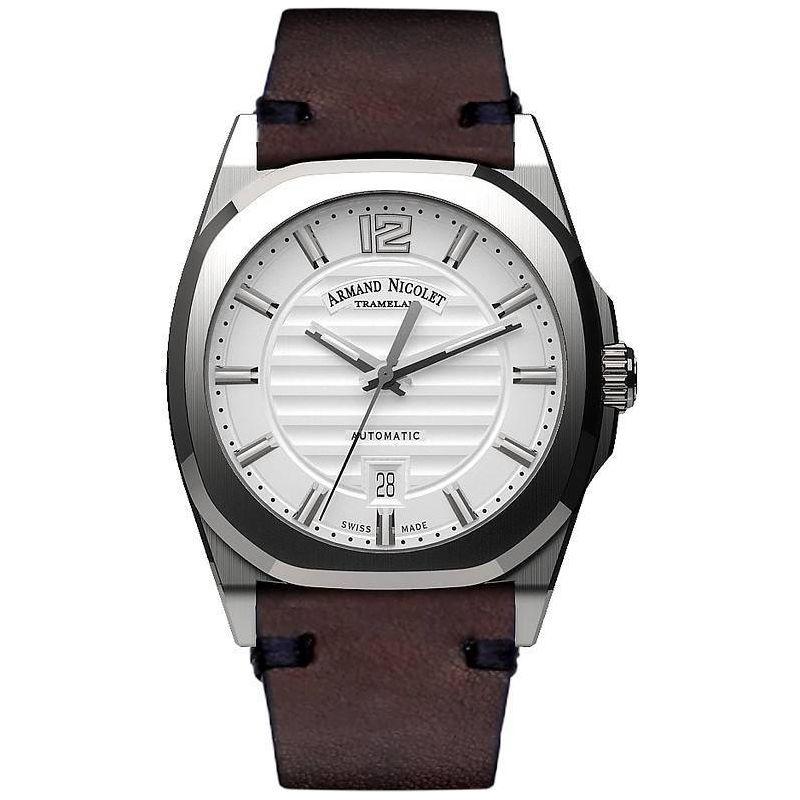 Armand Nicolet Tramelan J09 Men's Automatic Watch A660AAA-AG-PK4140TM Silver Dial, Calf Leather Strap