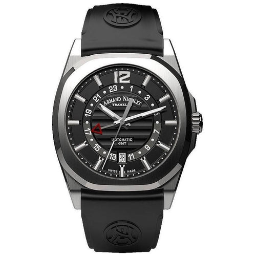 Load image into Gallery viewer, Armand Nicolet Tramelan J09 GMT Men&#39;s Black Dial Watch A663AAA-NR-GG4710N

