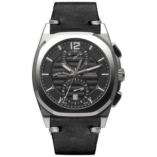 Load image into Gallery viewer, Armand Nicolet Men&#39;s J09 Chronograph Black Dial Watch (Model A668AAA-NR-PK4140NR)
