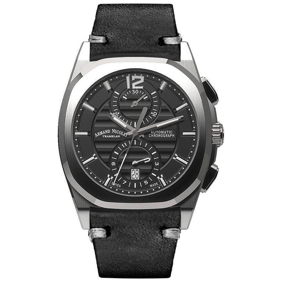 Armand Nicolet Men's J09 Chronograph Black Dial Watch (Model A668AAA-NR-PK4140NR)
