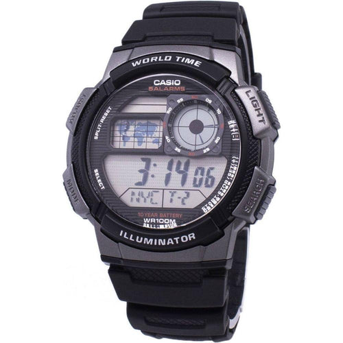 Load image into Gallery viewer, Casio Men&#39;s World Time Explorer AE-1000W-1BV Digital Watch in Black
