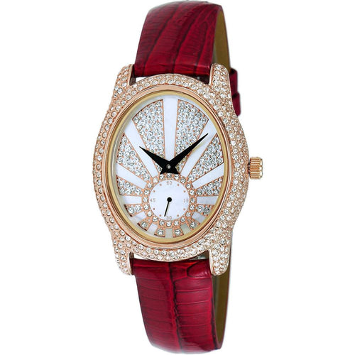 Load image into Gallery viewer, Adee Kaye Women&#39;s Rose Tone Crystal Accents Watch AK2003-LRG
