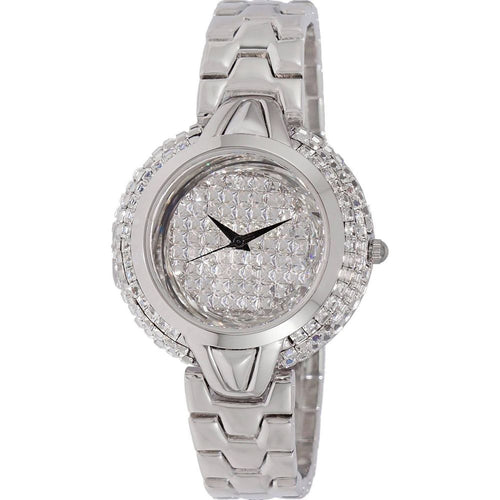 Load image into Gallery viewer, Adee Kaye Starry Collection Women&#39;s Crystal Accents Watch AK2004-L, Rhodium Plated Brass, Silver Dial
