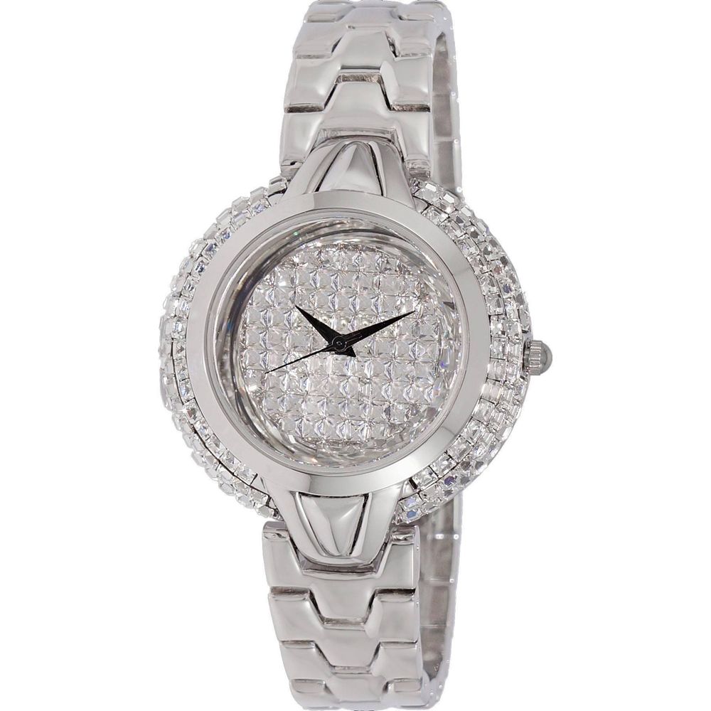 Adee Kaye Starry Collection Women's Crystal Accents Watch AK2004-L, Rhodium Plated Brass, Silver Dial