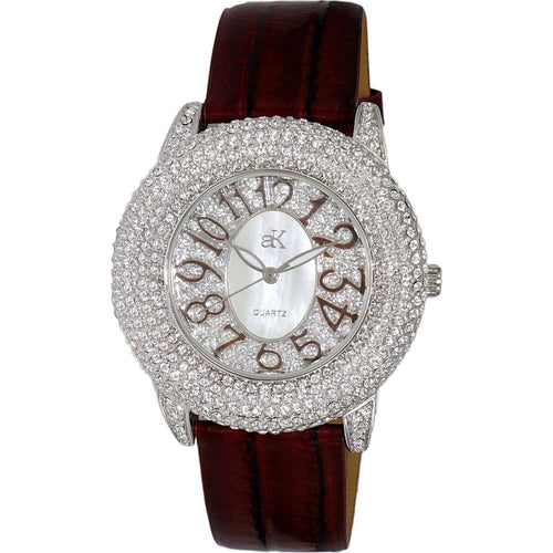 Load image into Gallery viewer, Adee Kaye Bello Women&#39;s Crystal Accent White Mother Of Pearl Dial Watch AK2117-LBN
