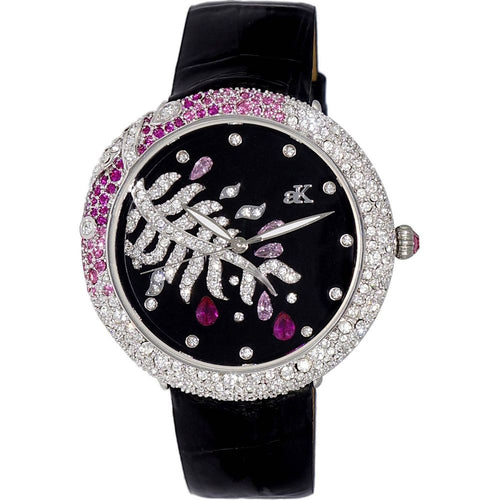 Load image into Gallery viewer, Adee Kaye Majestic Collection Women&#39;s Black Crystal Accents Quartz Watch AK2118-L
