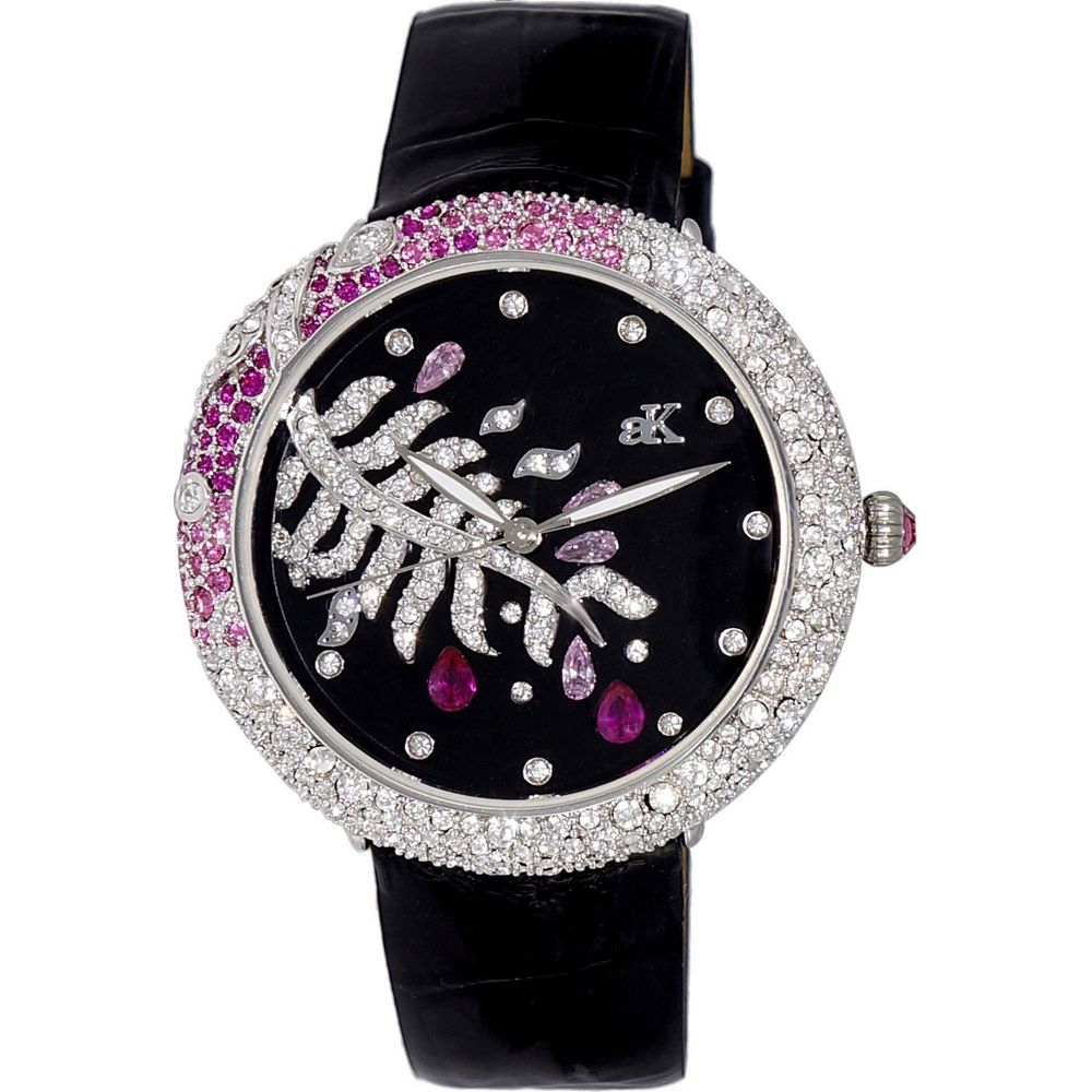 Adee Kaye Majestic Collection Women's Black Crystal Accents Quartz Watch AK2118-L
