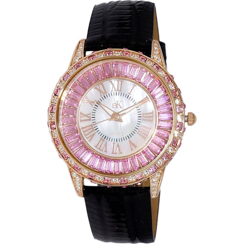 Load image into Gallery viewer, Adee Kaye Marquee Women&#39;s Crystal Accents Watch AK2425-LRGOK, White Mother Of Pearl Dial, Rose Gold
