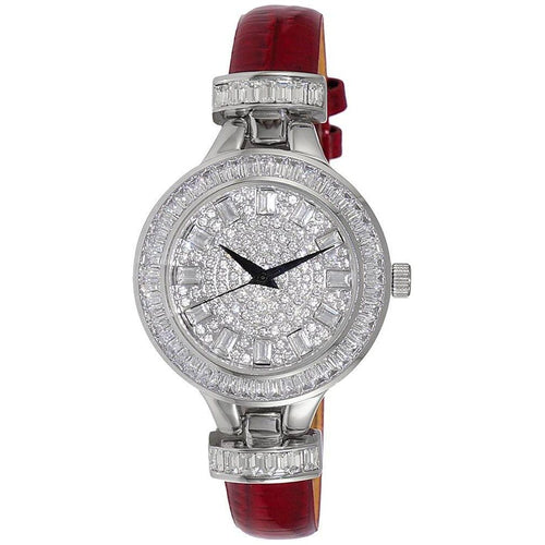 Load image into Gallery viewer, Adee Kaye Mondo G-3 Women&#39;s Crystal Accent Quartz Watch AK2522-L - Silver
