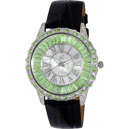 Load image into Gallery viewer, Adee Kaye Marquee Women&#39;s Watch AK2524-LGN White Mother Of Pearl Dial with Crystal Accents
